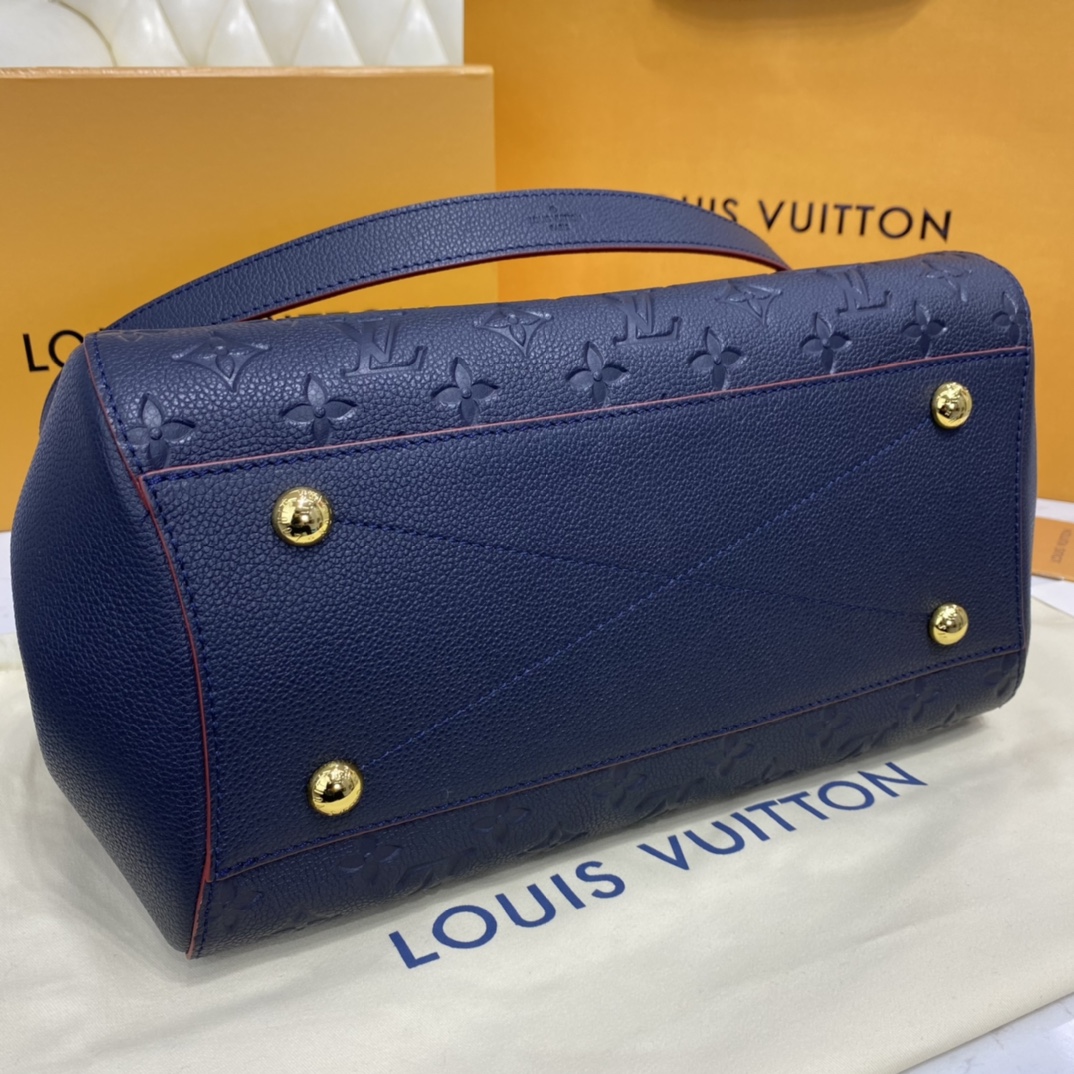 Louis Vuitton MONTAIGNE MM Handbag Monogram Empreinte M42746 Navy Blue/Red